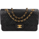 Chanel Quilted Lambskin Medium 24K Gold Double Flap Shoulder Bag
