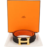 Hermès Reversible Leather Guilloche H Belt (85)