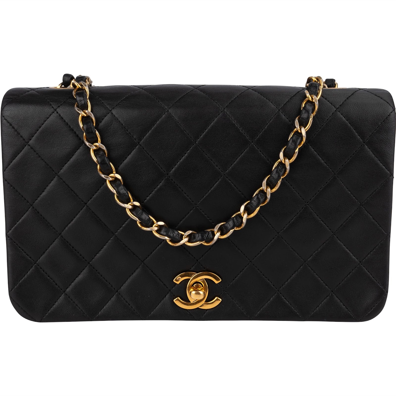 Chanel Quilted Lambskin 24K Gold Turnlock Single Flap Crossbody Bag - vintageandkickz