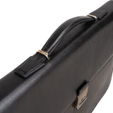 Ermenegildo Zegna Black Leather Briefcase Handbag