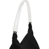 Prada Black Nylon Triangle Lucite PVC Handle Shoulder Bag