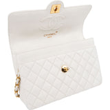 Chanel Quilted Lambskin 24K Gold Single Flap Crossbody Bag