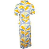 Miu Miu Multicolor Printed Shirt Button Knot Maxi Dress (40)