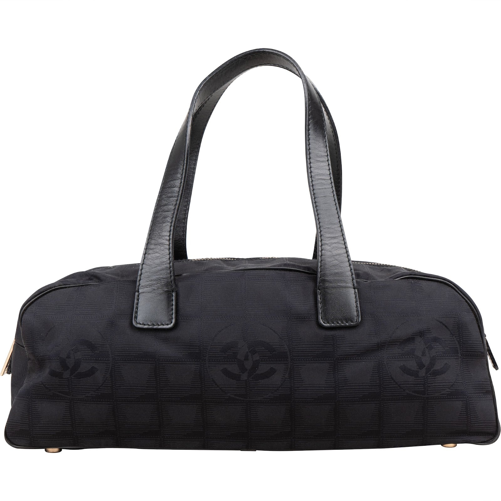 [🔄️B20 / F43] Chanel Monogram Maxi New Travel Line Bowling Bag Handbag - vintageandkickz