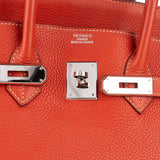 Hermès Pink Taurillon Clemence Birkin 35 Handbag Clay Red Bougainvillier