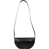 Burberry Black Brushed Leather Small Olympia Crossbody Bag