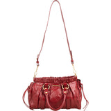 Miu Miu Vitello Lux Leather Gathered Satchel Handbag