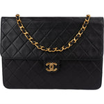 Chanel Quilted Lambskin 24K Gold Single Flap Shoulder Bag - vintageandkickz
