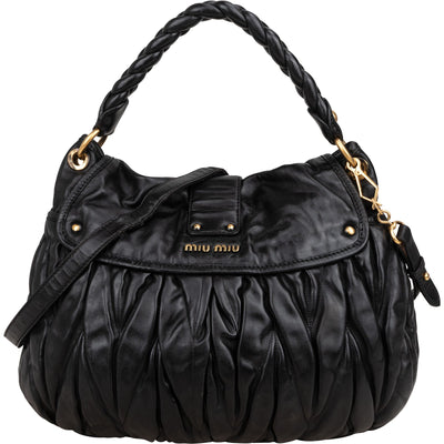 Miu Miu Nappa Matelassé Leather City Handbag