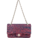 Chanel Quilted Multicolor Tweed and Lambskin Medium Double Flap Shoulder Bag