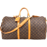 Louis Vuitton Monogram Canvas Keepall 55 Bandoulière Travel Bag