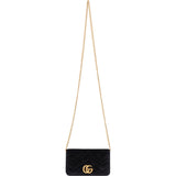 Gucci Chevron Velvet GG Marmont Small Crossbody Bag