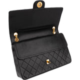Chanel Quilted Lambskin 24K Gold Double Flap Shoulder Bag