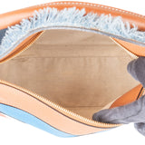 Loewe Limited "Paula's Ibiza Parrot" Print Leather & Denim Fringe Puzzle Handbag