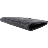 Chanel Glitter Quilted Caviar Leather Strass CC Long Bifold Wallet