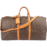 Louis Vuitton Monogram Canvas Keepall 55 Bandoulière Travel Bag