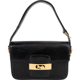 Celine Black Leather Triomphe Shoulder Bag