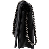 Chanel Quilted Caviar Leather Small Boy Wallet On Chain Crossbody Bag
