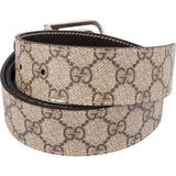 Gucci Multicolor Leather GG Supreme Canvas Reversible G Buckle Belt (85/34)