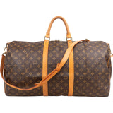 Louis Vuitton Monogram Canvas Keepall 55 Bandoulière Travel Bag