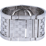 Gucci Silver Tone Twirl Bangle Reversible 112 Woman Watch