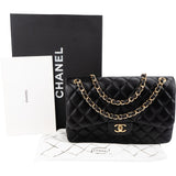 Chanel Quilted Lambskin Gold Jumbo Double Flap Crossbody Bag