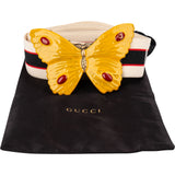 Gucci Multicolor Elastic Stoff Butterfly Buckle Web Belt