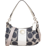 Coach Monogram Denim Signature Stripe Shoulder Bag