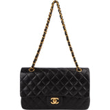 Chanel Quilted Lambskin 24K Gold Medium Double Flap Shoulder Bag