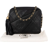 [🔄️B23 / F14] Chanel Quilted Lambskin Vintage Tassel Camera Crossbody Bag - vintageandkickz