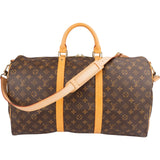 Louis Vuitton Monogram Canvas Keepall 50 Bandoulière Travel Bag