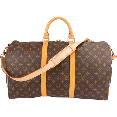 Louis Vuitton Monogram Canvas Keepall 50 Bandoulière Travel Bag