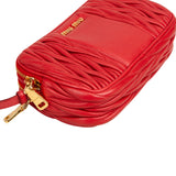 Miu Miu Matelassé Nappa Leather Double-Zip Mini Camera Handbag