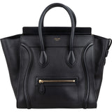Céline Black Calfskin Luggage Handbag