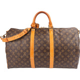 Louis Vuitton Monogram Canvas Keepall 50 Bandoulière Travel Bag