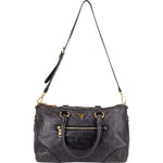 Prada Black Vitello Leather City Handbag - vintageandkickz