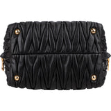Miu Miu Black Matelassé Nappa Leather Handbag