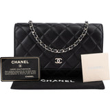 Chanel Quilted Lambskin Palladium Wallet On Chain Crossbody Bag