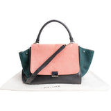 Céline Tricolor Leather Pony Hair Trapeze Handbag