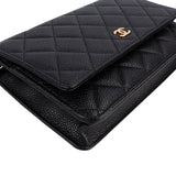 Chanel Quilted Caviar Leather Wallet On Chain Crossbody Bag