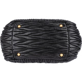 [🔄️B24 / F15] Miu Miu Black Matelassé Nappa Leather Top-Handle Bag Handbag - vintageandkickz