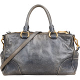 Miu Miu Vitello Blue Lux Satchel Handbag