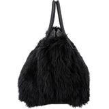 Miu Miu Faux Fur Matelassé Nappa Leather Tote Handbag