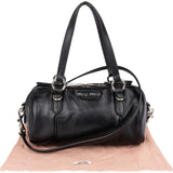 Miu Miu Soft Calf Leather Mini Boston Crossbody Handbag