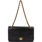 Chanel Quilted Lambskin Medium 24K Gold Double Flap Shoulder Bag