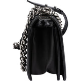 Chanel Chevron Calfskin Palladium Medium Boy Single Crossbody Bag