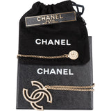 Chanel Crystal CC Emblem Dore 100th Coco Necklace