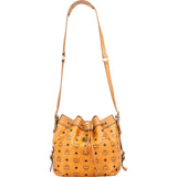 MCM Monogram Visetos Heritage Drawstring Bucket Crossbody Bag