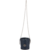 Gucci Matelassé Chevron Leather GG Marmont Mini Bucket Crossbody Bag