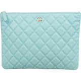 Chanel Quilted Caviar Leather CC Clutch